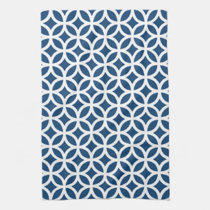 Blaue geometrische Geschirrtücher Monacos