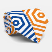 Blaue geometrische Hexagons Unique Neck Tie Krawatte (Gerollt)