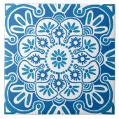 Blaue geometrische Keramik Fliese (Vorderseite)