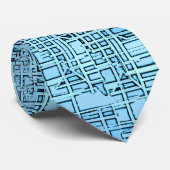 Blaue geometrische Krawatte (Gerollt)