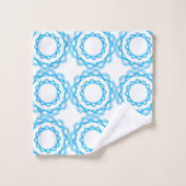 Blaue geometrische Kreise Kunstmuster Badhandtuch Set (Waschlappen)