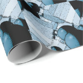 Blaue geometrische Kugel Geschenkpapier (Rolleneckpunkt)