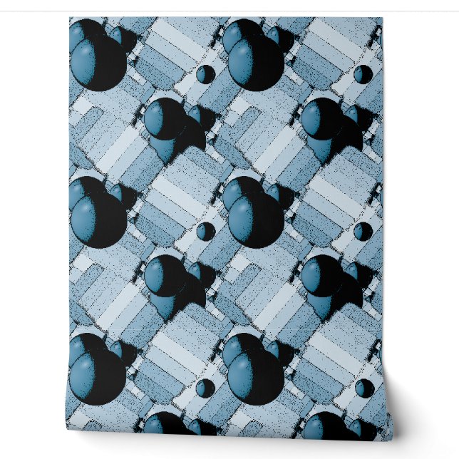 Blaue geometrische Kugel Tapete (Abrollen)
