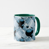 Blaue geometrische Kugel Tasse (VorderseiteRechts)