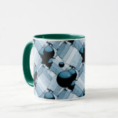 Blaue geometrische Kugel Tasse (Vorderseite Links)