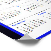 Blaue geometrische Kunst 2025 Kalenderposter Poster (Ecke)