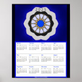 Blaue geometrische Kunst 2025 Kalenderposter Poster (Vorne)
