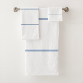 Blaue geometrische Linien mit weißem Schiefer Badhandtuch Set