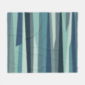 Blaue geometrische Meereswellen Fleecedecke (Vorderseite (Horizontal))