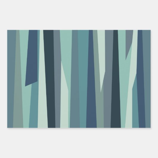 Blaue geometrische Meereswellen Geschenkpapier Set (Vorderseite 3)