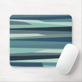 Blaue geometrische Meereswellen Mousepad (Mit Mouse)