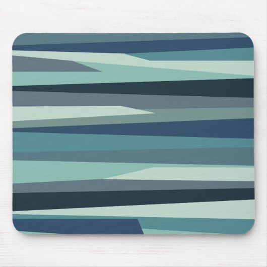 Blaue geometrische Meereswellen Mousepad (Vorne)