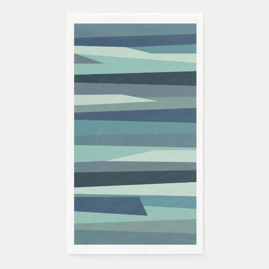 Blaue geometrische Meereswellen Serviette (Vorderseite)