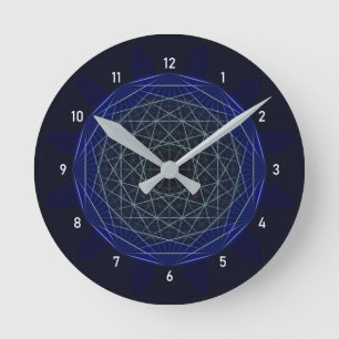 Blaue geometrische Moirè Uhr