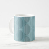 Blaue geometrische Wellen Kaffeetasse (Vorderseite Links)