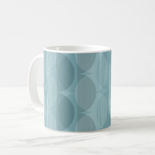 Blaue geometrische Wellen Kaffeetasse (Vorderseite Links)