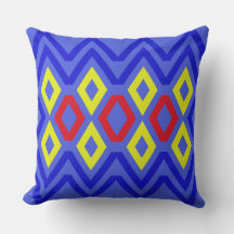 Blaue geometrische Wurfkissen