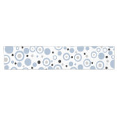 Blaue geometrische Zirkel der Küstenvibe Slate Kurzer Tischläufer (Horizontal)