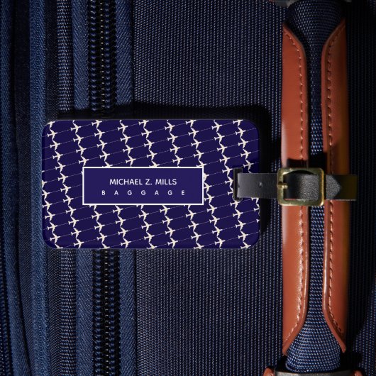 Blaue Gepäckmarke für Flugzeuge eines Piloten Gepäckanhänger (Vorderseite Insitu 4)