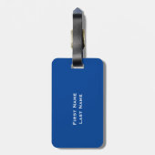 Blaue Gepäckmarke Gepäckanhänger (Rückseite vertikal)