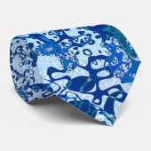 Blaue Gepunktete grafische Abstraktion Krawatte (Gerollt)