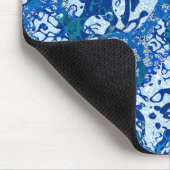 Blaue Gepunktete grafische Abstraktion Mousepad (Ecke)