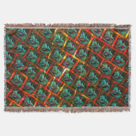 Blaue "gerahmte Augen", Quadrat, Kratzer oder rote Decke