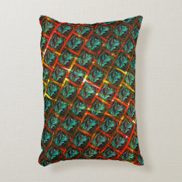 Blaue "gerahmte Augen", Quadrat, Kratzer oder rote Dekokissen