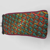 Blaue "gerahmte Augen", Quadrat, Kratzer oder rote Golf Headcover (Vorderseite)