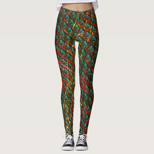 Blaue "gerahmte Augen", Quadrat, Kratzer oder rote Leggings (Vorderseite)