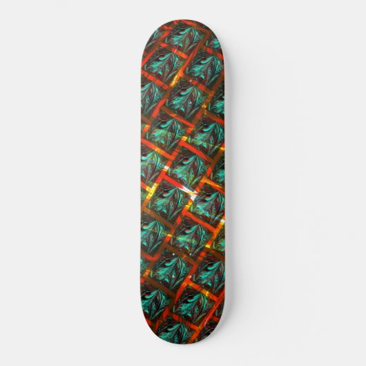 Blaue "gerahmte Augen", Quadrat, Kratzer oder rote Skateboard (Vorderseite)