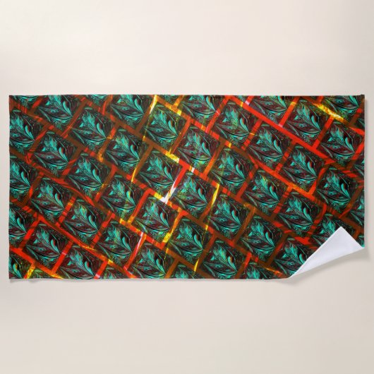 Blaue "gerahmte Augen", Quadrat, Kratzer oder rote Strandtuch (Vorderseite)