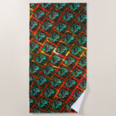 Blaue "gerahmte Augen", Quadrat, Kratzer oder rote Strandtuch (Vorderseite)