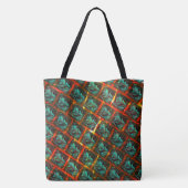 Blaue "gerahmte Augen", Quadrat, Kratzer oder rote Tasche (Rückseite)