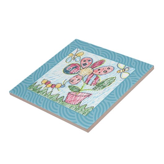Blaue gerahmte Fliese/Trivet $13,95 Fliese (Seite)