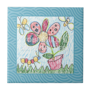Blaue gerahmte Fliese/Trivet Fliese