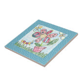 Blaue gerahmte Fliese/Trivet Fliese (Seite)