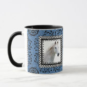 Blaue gerahmte PferdeTasse Tasse (Links)