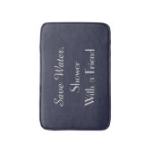 Blaue Gerettet Wasserdusche mit freundlichem Funny Badematte (Vorderseite Vertikal)