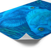 Blaue Gerichte, tropische Fische unter Wasser Tier Poster (Ecke)