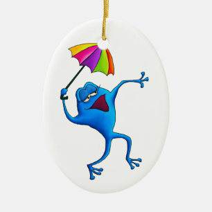Blaue Gesang-Frosch-Verzierung Keramikornament