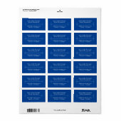 Blaue Geschäftsversandadresse Adressaufkleber (Vorne)