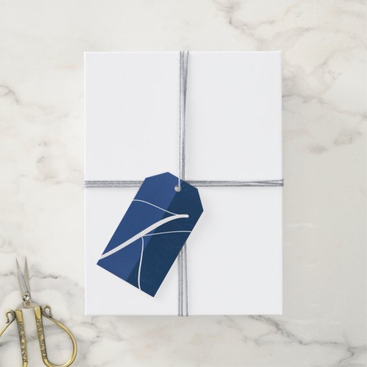 Blaue Geschenkanhänger (Mit Garn)