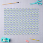 Blaue Geschenkbox mit gelbem Schleifen-Tissue-Papi Seidenpapier (Basteln)