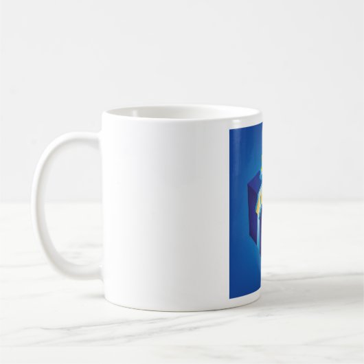 Blaue Geschenkboxen mit Gelb und Aqua Ribbon Kaffeetasse (Links)