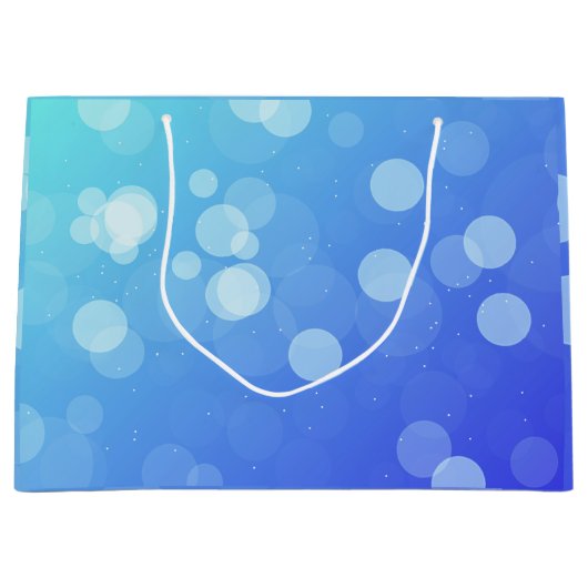 Blaue Geschenktasche mit weißen Seilgriffen Große Geschenktüte (Vorderseite)