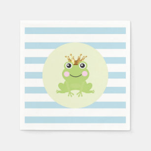 Blaue Geschichtebuch Märchen Froschkönig Babyparty Serviette