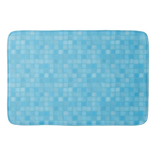blaue geschichtete Quadrate Badematte (Vorderseite)
