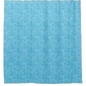 blaue geschichtete Quadrate Duschvorhang (Vorderseite)