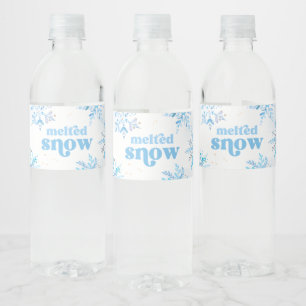 Blaue Geschmolzene Schnee-Wasserflaschen-Etiketten Wasserflaschenetikett